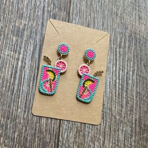 Colorful Beaded Cocktail  Earrings 🍹